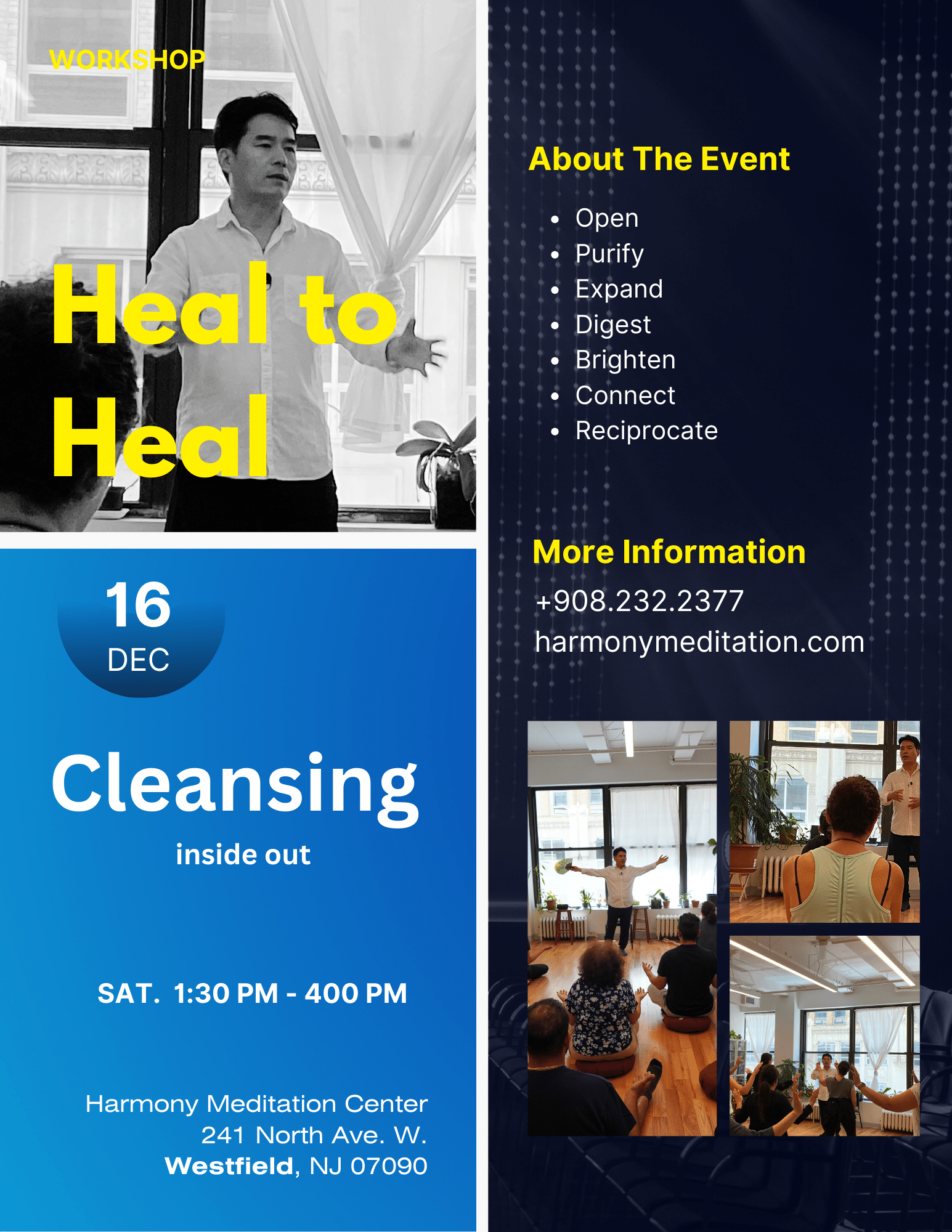 Meditation Workshop Heal to Heal | Cleansing Inside Out on Dec 16 2023 at Harmony Meditation